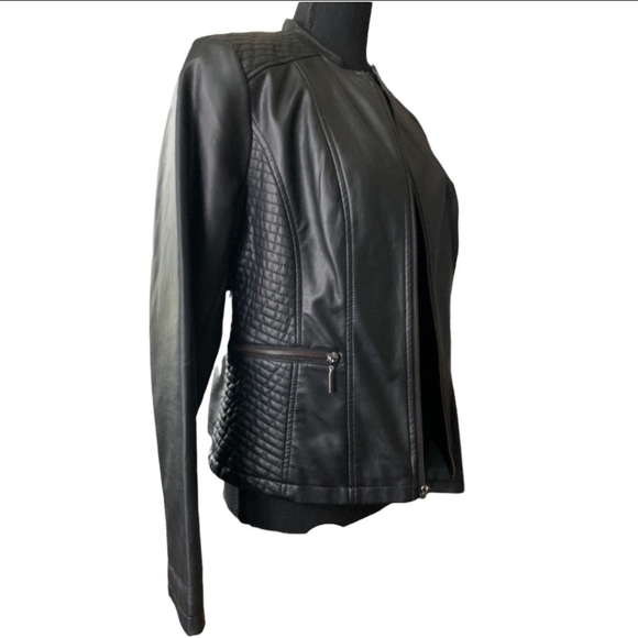 Alfani Faux Leather Moto Jacket, Size S - Picture 4 of 5